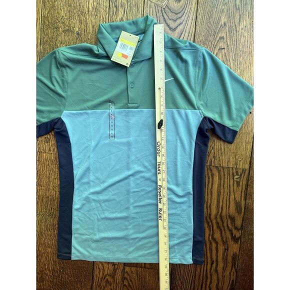 Nike Dri Fit Victory+ Block Mens Blue Navy Green Golf Polo Shirt New Size Small - Picture 4 of 6